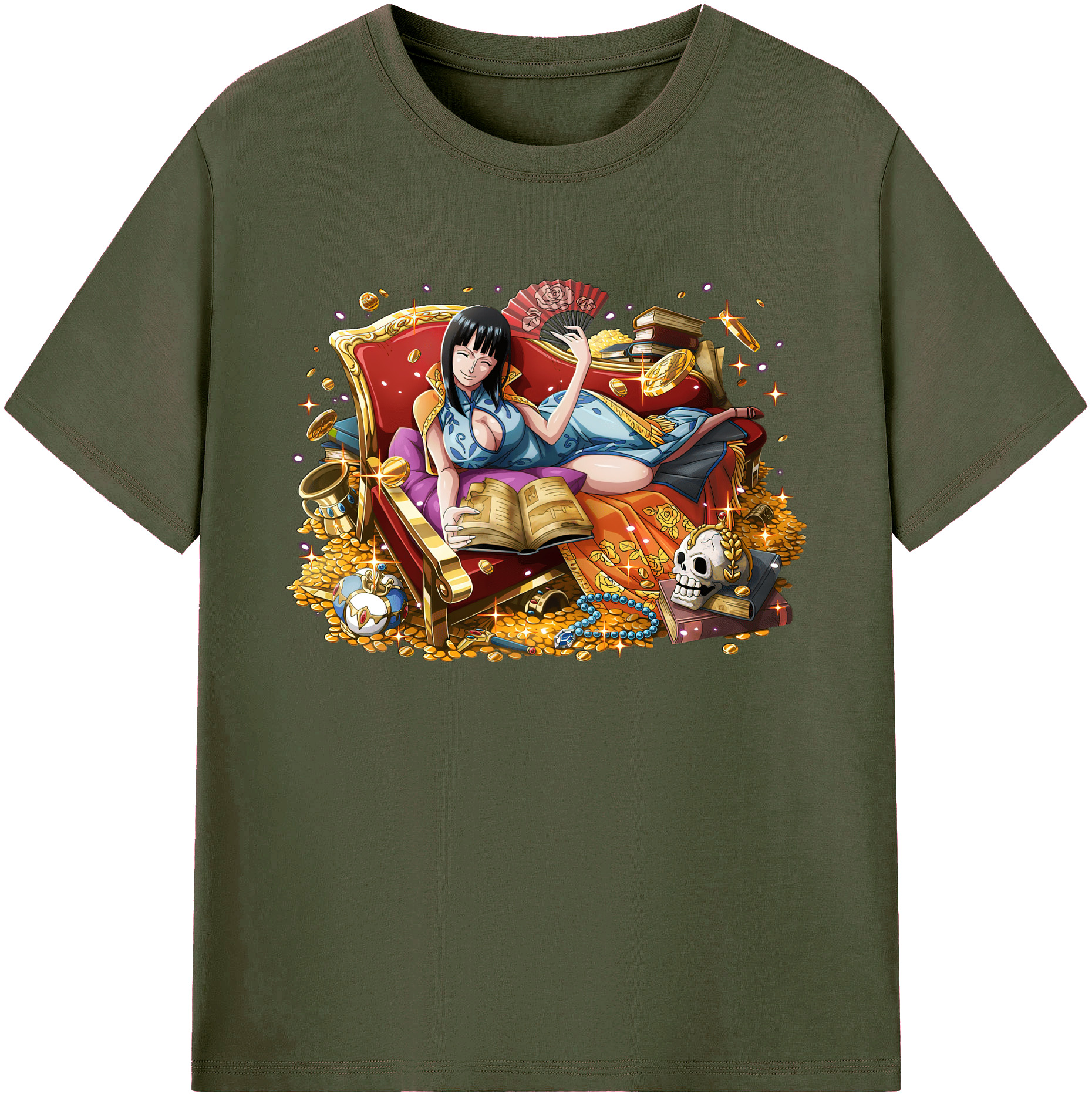 ワンピース ニコ・ロビン ONE PIECE Nico Robin 綿100％ メンズ半袖Tシャツ｜肌触りやわらか＆通気性